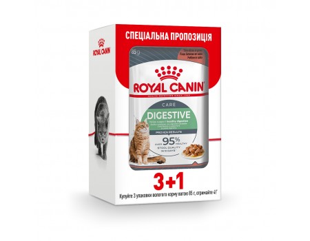 Вологий корм для котів Royal Canin Digest Sensitive Gravy pouch 85 г, 3+1 шт - домашня птиця