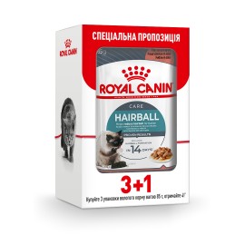 Вологий корм для котів Royal Canin Hairball Care Gravy pouch 85 г, 3+1..