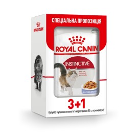Влажный корм для кошек Royal Canin Instinctive Jelly pouch 85 г, 3+1 ш..