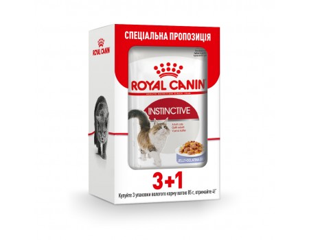 Вологий корм для котів Royal Canin Instinctive Jelly pouch 85 г, 3+1 шт - домашня птиця