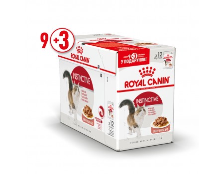 Акция Royal canin INSTINCTIVE IN GRAVY 0.085kg - упаковка 9шт +3шт в подарок