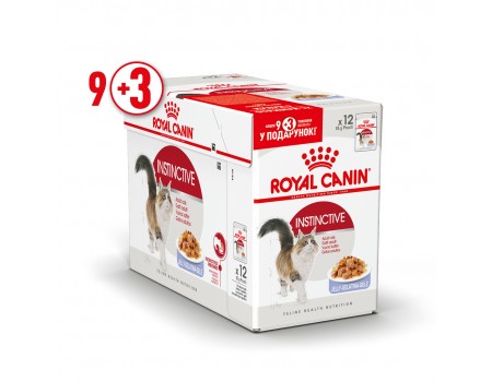 Акция Royal canin INSTINCTIVE IN JELLY 0.085kg - упаковка 9шт +3шт в подарок