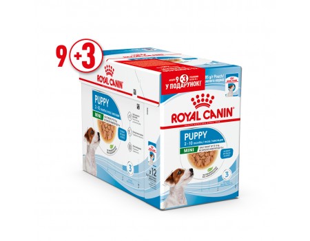 Акция Royal canin MINI PUPPY 0.085kg - упаковка 9шт +3шт в подарок