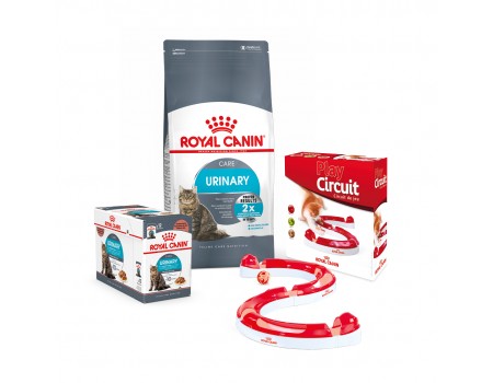 Сухой корм ROYAL CANIN URINARY CARE 2kg + влажный корм URINARY CARE 12 паучей + игрушка Cat Play Circuit в подарок