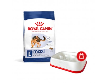 Сухой корм ROYAL CANIN MAXI ADULT для лорослых собак больших пород, 4 кг + миска для медленного питания в подарок