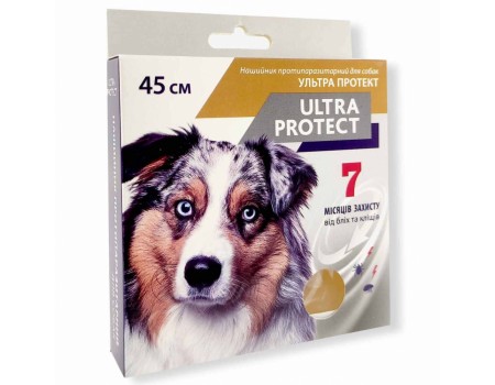 Нашийник ULTRA PROTECT від бліх та кліщів для собак середніх порід (45 СМ) БІЛИЙ
