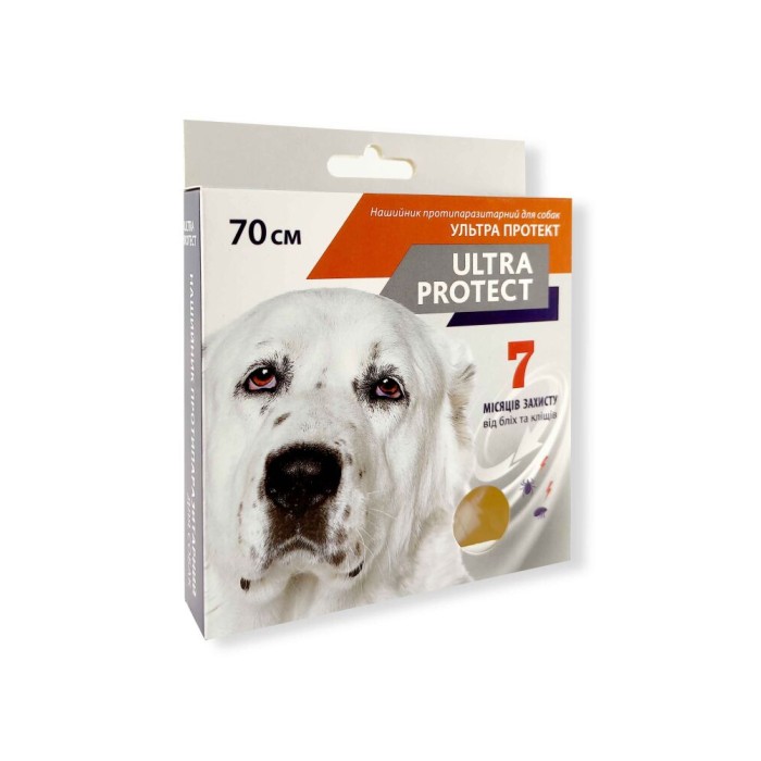 Нашийник ULTRA PROTECT від бліх та кліщів для собак великих порід (70 СМ) БІЛИЙ