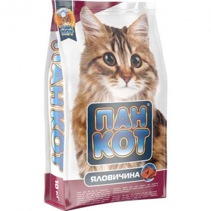 Сухий корм для кішок Пан Кіт Яловичина 10кг