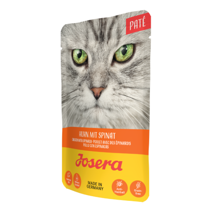 Влажный корм для кошек Josera Paté Huhn mit Spinat, паштет из курицы с шпинатом, 85 г