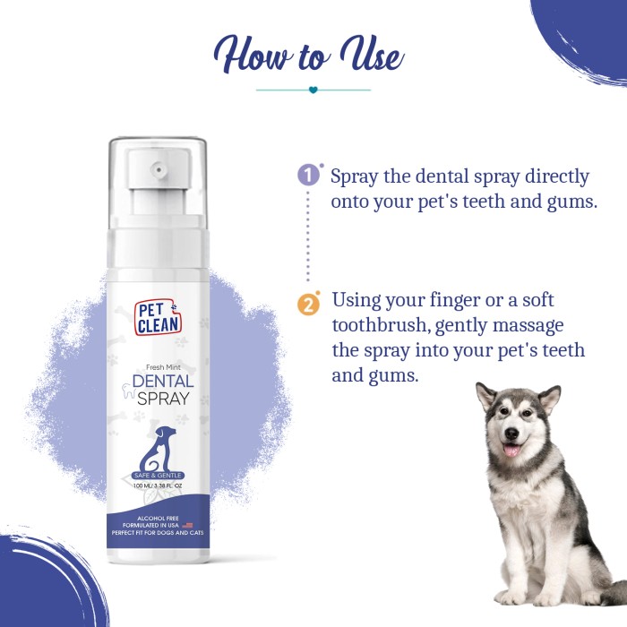 Спрей Pet Clean DENTAL SPRAY для гигиены полости рта и поддержания здоровья зубов домашних животных 100 мл
