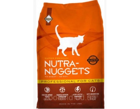NUTRA NUGGETS CAT PROFESSIONAL, для дорослих активних котів та кішок, а також для кішок у період вагітності та лактації, для виставкових кішок, 7,5 кг