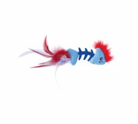 Petstages Feather Fish Bone Blu игрушка для кошек рыбка с перьями голу..