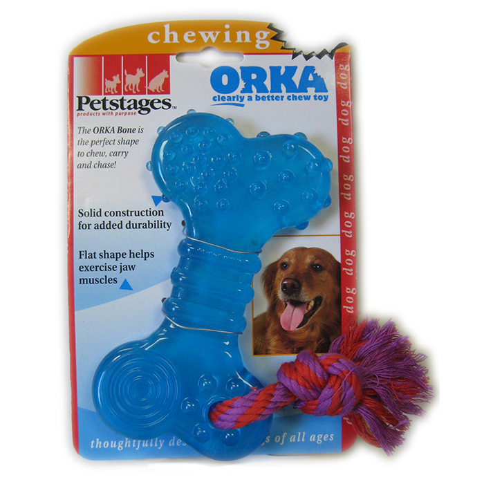 PETSTAGES Игрушка для собак "Орка Косточка с канатиком" 16 см