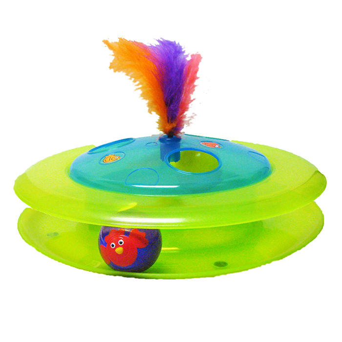 PETSTAGES Іграшка для кішок "Музичний Трек з м'ячиком та пташкою" D-41см