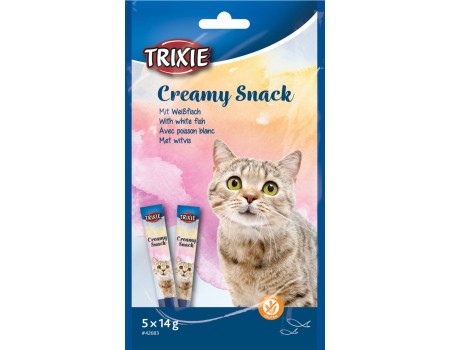 Рідкі ласощі Trixie для кота "Creamy Snacks" (біла риба), 5х14гр