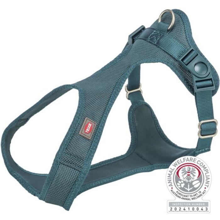 Шлея Trixie Comfort м'яка для собак, XS–S 30–45 см 15 мм, синьо-зелена