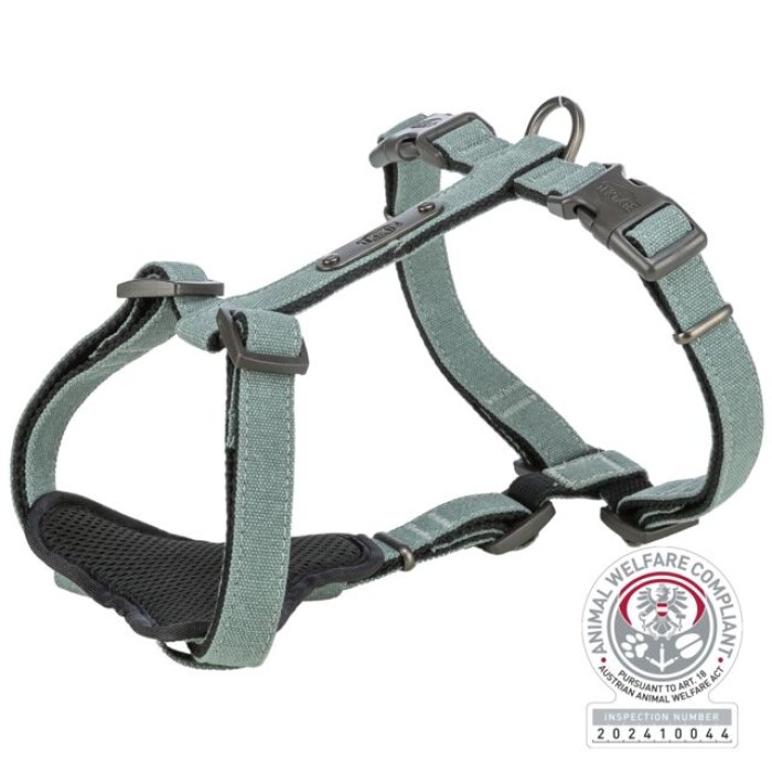 Шлея Trixie CityStyle H-harness для собак бавовна XS–S 30–44 см 10 мм світло-зелена