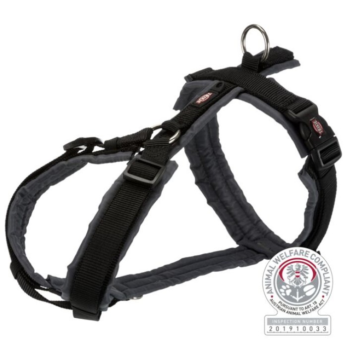 Trixie шлея "Premium trekking", XS-S: 32-38см/13мм, чорний/графіт