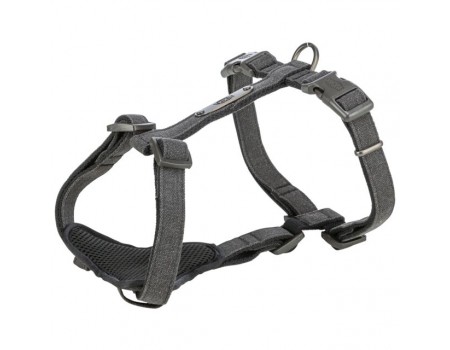 Шлея Trixie CityStyle H-harness для собак бавовна S–M 42–60 см 15 мм чорна