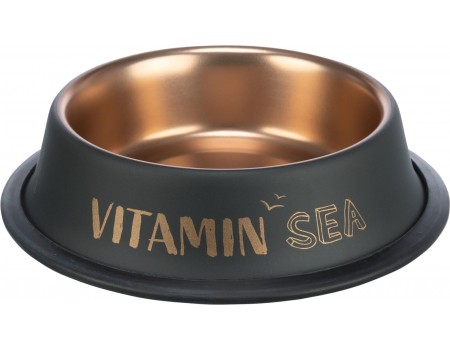 Миска Trixie "BE NORDIC", нержав.сталь/резина, 0.2л/15см, черный/бронза