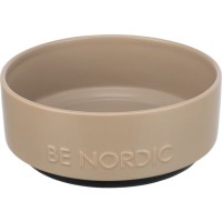Миска кермическая TRIXIE BE NORDIC , резиновая кромка, 1.2л/18см, серо-коричневая