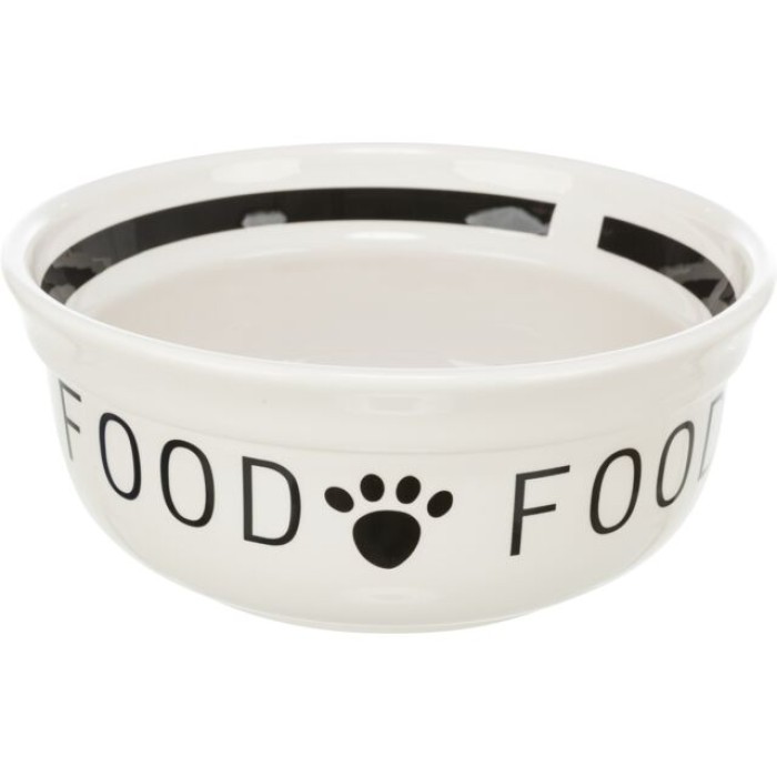 Trixie миска керамічна "Food", 0.25л/13см, білий/чорний