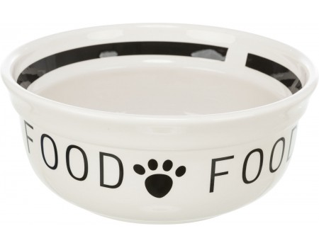 Trixie миска керамическая "Food", 2.6л/25см, белый/черный