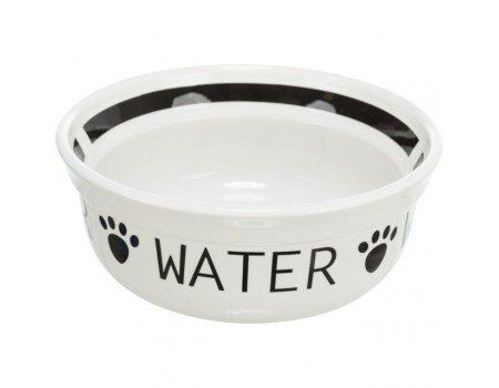 Trixie миска керамічна "Water", 2.6л/25см, білий/чорний