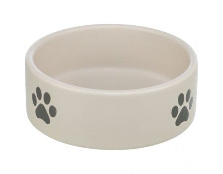 Trixie миска керамічна з малюнком лапа, 0.8л/16см, світло-сірий/сірий