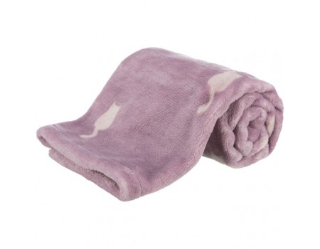 Одеяло с котиками TRIXIE Lilly, плюш, 70х50 см, ягодный