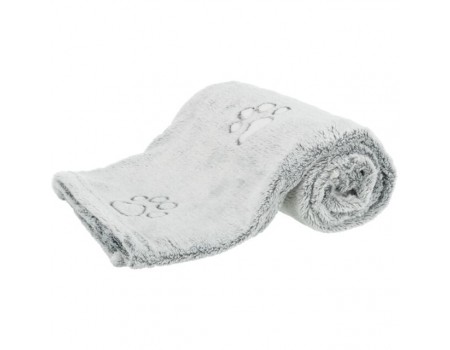 Одеяло с отпечатками лап TRIXIE Nando, мягкий флис, 75х50 см, светло-серый