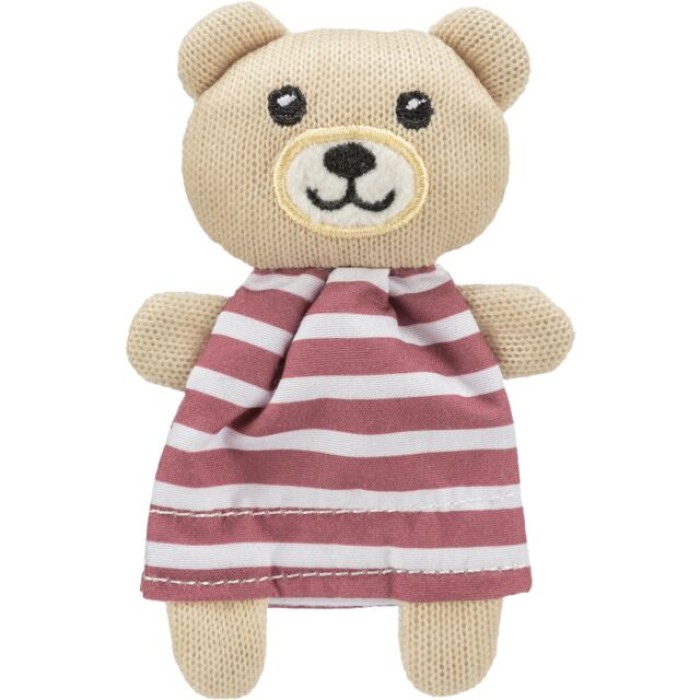 Trixie игрушка для собак "Медведь", ткань, 12 см, 1шт