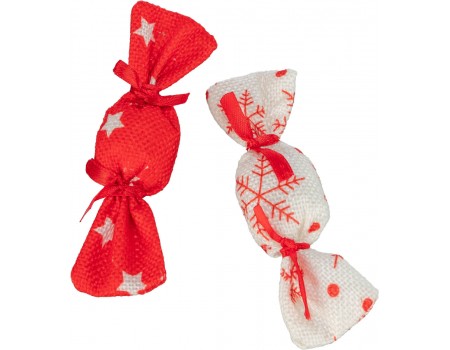 Игрушка для кошек Trixie Рождественская конфета, ткань, 2 шт, 11 см