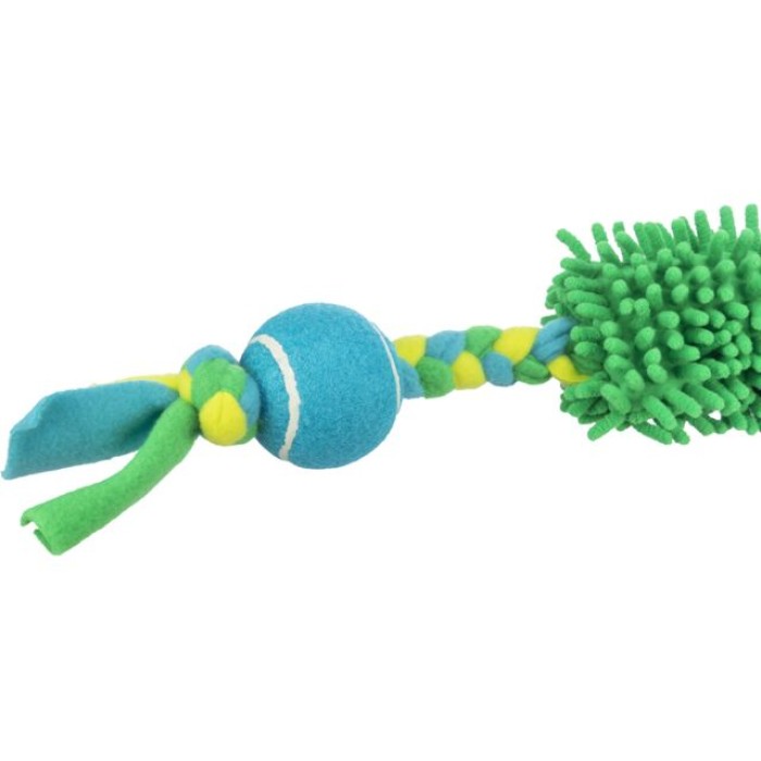 Игровой канат TRIXIE Bungee с теннисным мячом и амортизатором, плюш, 85см.
