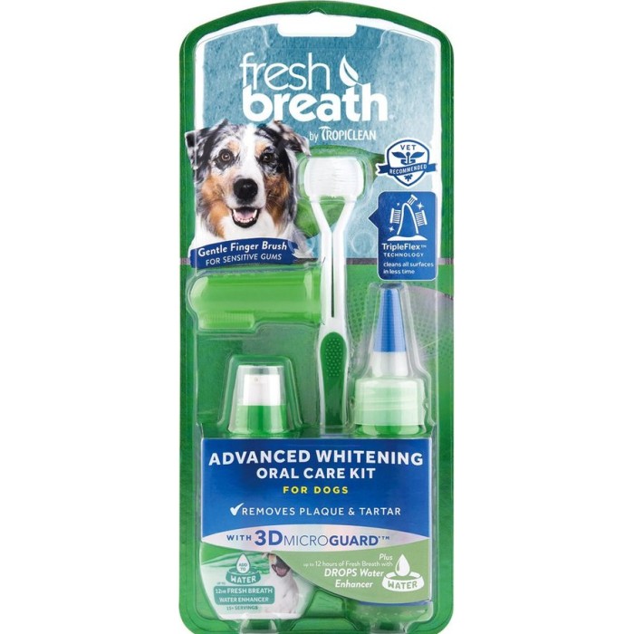 Набор Tropiclean Fresh Breath 3D Microguard для чистки зубов у собак, гель и щетка, 59 мл