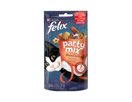 Ласощі для котів FELIX PARTY MIX Mixed Grill, гриль мікс, 60 г
