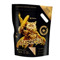 Кукурудзяний наповнювач SuperCat ПРЕМІУМ, комкуючий, для котячих туалетів,2,5 кг