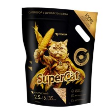 Кукурузный наполнитель SuperCat ПРЕМИУМ, комкующий, для кошачьих туалетов,2,5 кг
