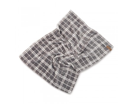 Плед для собак и кошек Pet Fashion Bliss 1, плюш серый клетчатый, 70,5х94 см