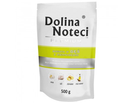 Влажный корм для собак Dolina Noteci Premium, с гуской и картофелем, пауч, 500 г