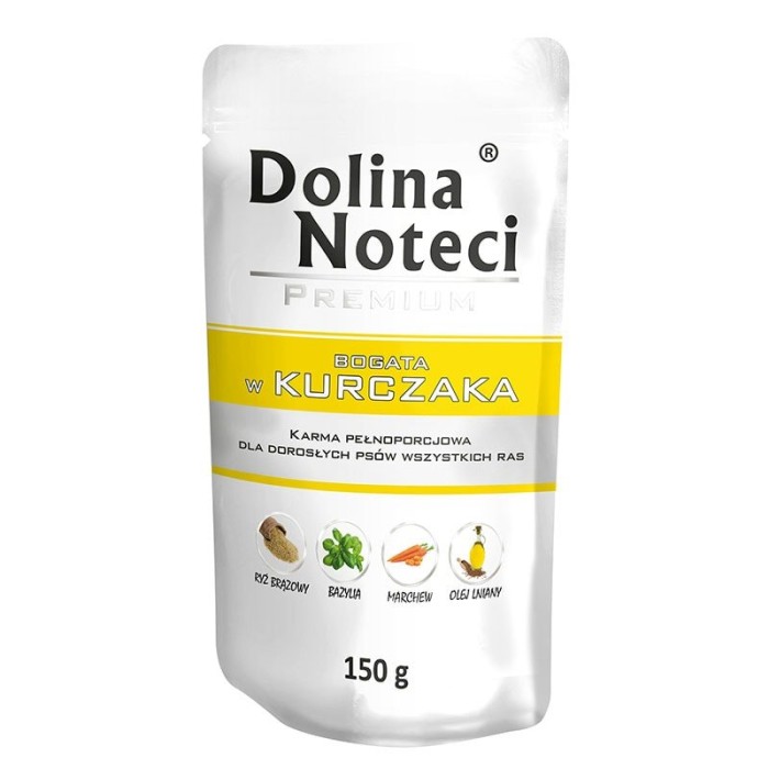 Влажный корм для собак Dolina Noteci Premium, с курицей, пауч, 150 г