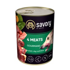 Вологий корм для дорослих собак Savory, з чотирма видами м'яса, 400 г
