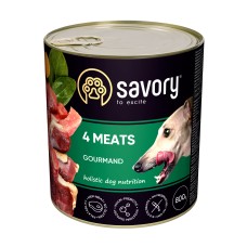 Savory Dog Gourmand 4 види м'яса k 800g