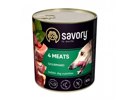 Savory Dog Gourmand 4 види м'яса k 800g
