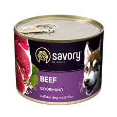 Вологий корм для дорослих собак Savory, з яловичиною, 200 г