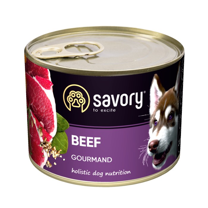 Влажный корм для взрослых собак Savory, с говядиной, 200 г