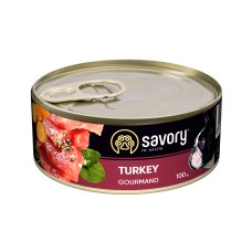 Вологий корм для дорослих собак Savory, з індичкою, 100 г