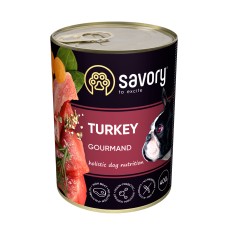 Вологий корм для дорослих собак Savory, з індичкою, 400 г