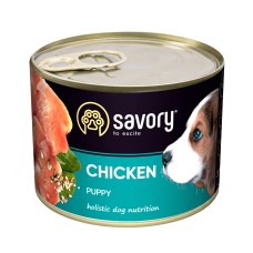 Вологий корм для цуценят Savory, з куркою, 200 г