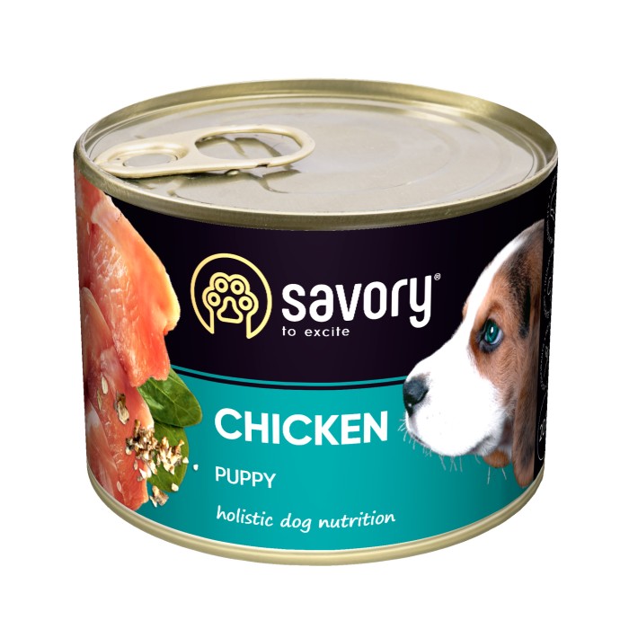 Влажный корм для щенков Savory, с курицей, 200 г